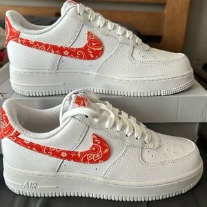Never work Women’s Air Force Ones Orange Paisley